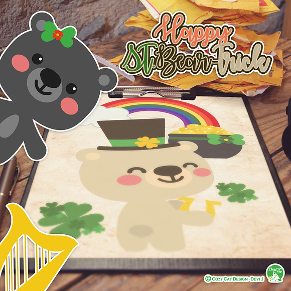 Happy St. Beartrick Day Clip Art in Illustrations - product preview 6