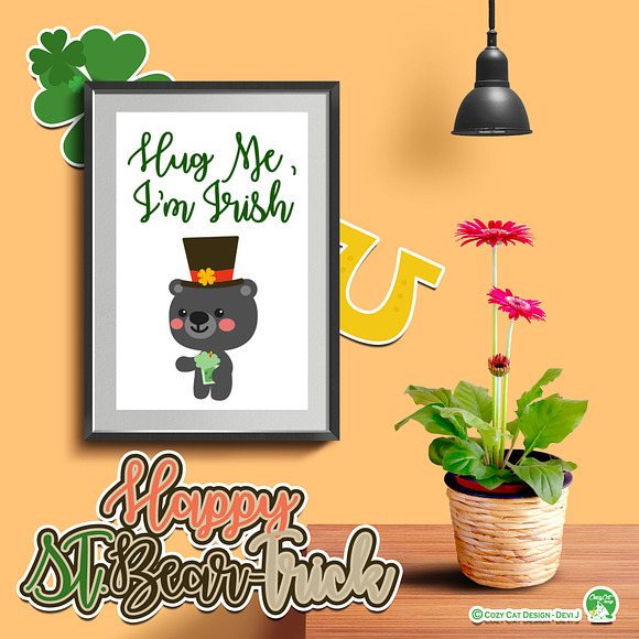 Happy St. Beartrick Day Clip Art in Illustrations - product preview 8
