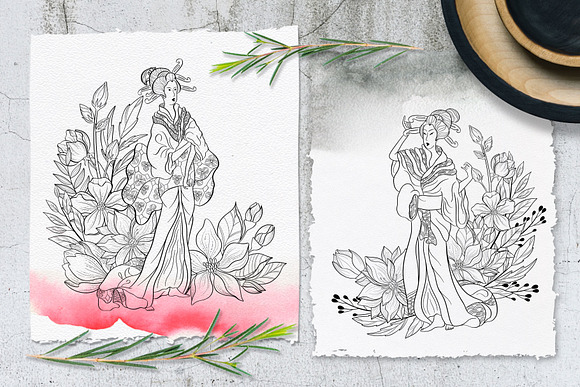 Japanese Blossom. Graphic Collection in Illustrations - product preview 2