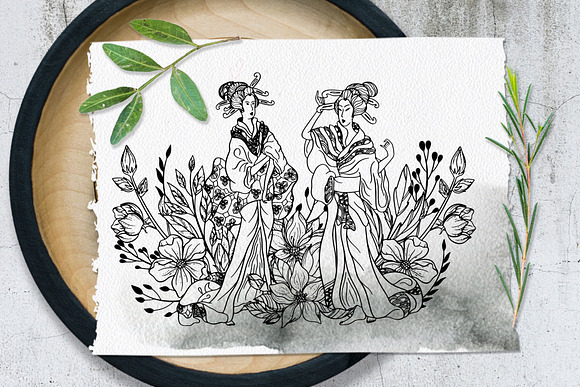 Japanese Blossom. Graphic Collection in Illustrations - product preview 4