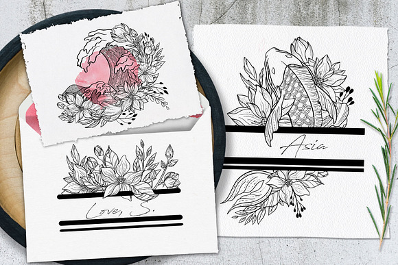 Japanese Blossom. Graphic Collection in Illustrations - product preview 6