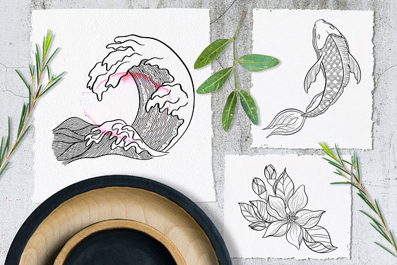 Japanese Blossom. Graphic Collection in Illustrations - product preview 7