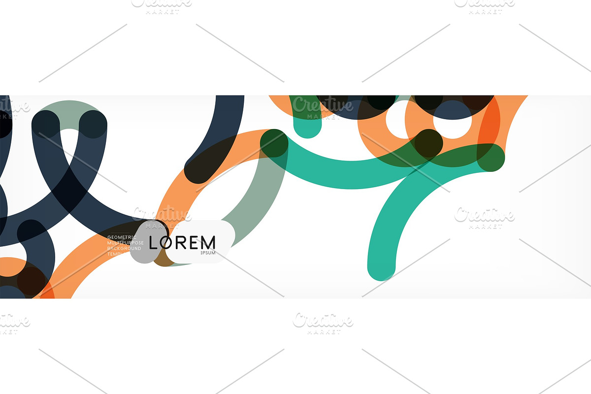 Abstract color lines on white in Illustrations - product preview 8