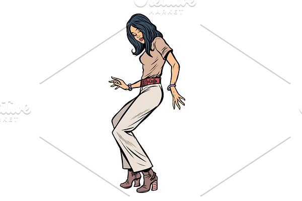 modern woman dancing eighties. disco