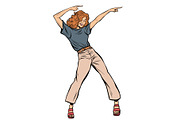 modern woman dancing. disco music