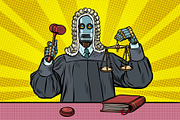 robot judge in robes and wig