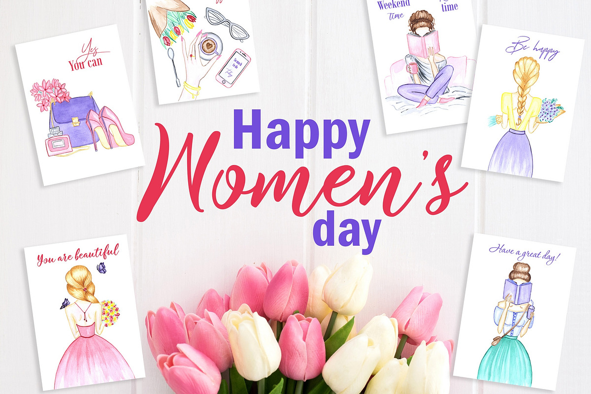 Women's day Card. 8 March in Postcard Templates - product preview 8