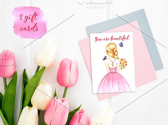 Women's day Card. 8 March in Postcard Templates - product preview 2