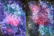 Watercolor galaxy space textures