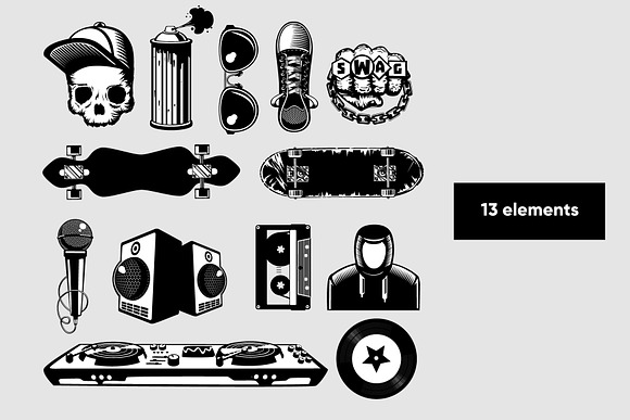 Hip-Hop Pack in Illustrations - product preview 1