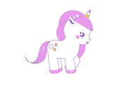 Cute unicorn. Fairy pony, magic hors