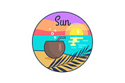 Icon Depicting Sun Setting in