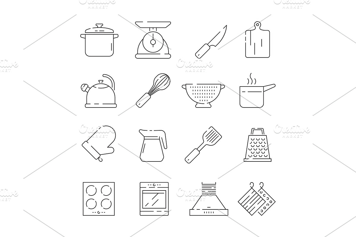 Cooking items icon. Kitchen in Graphics - product preview 8