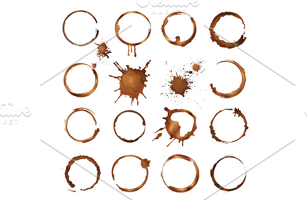 Coffee circles. Dirty rings splashes