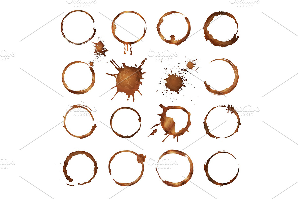 Coffee circles. Dirty rings splashes in Graphics - product preview 8