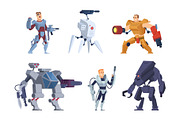 Robots warriors. Characters in