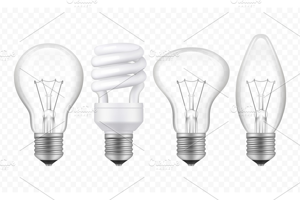 Lighting bulb. Realistic glass in Graphics - product preview 8