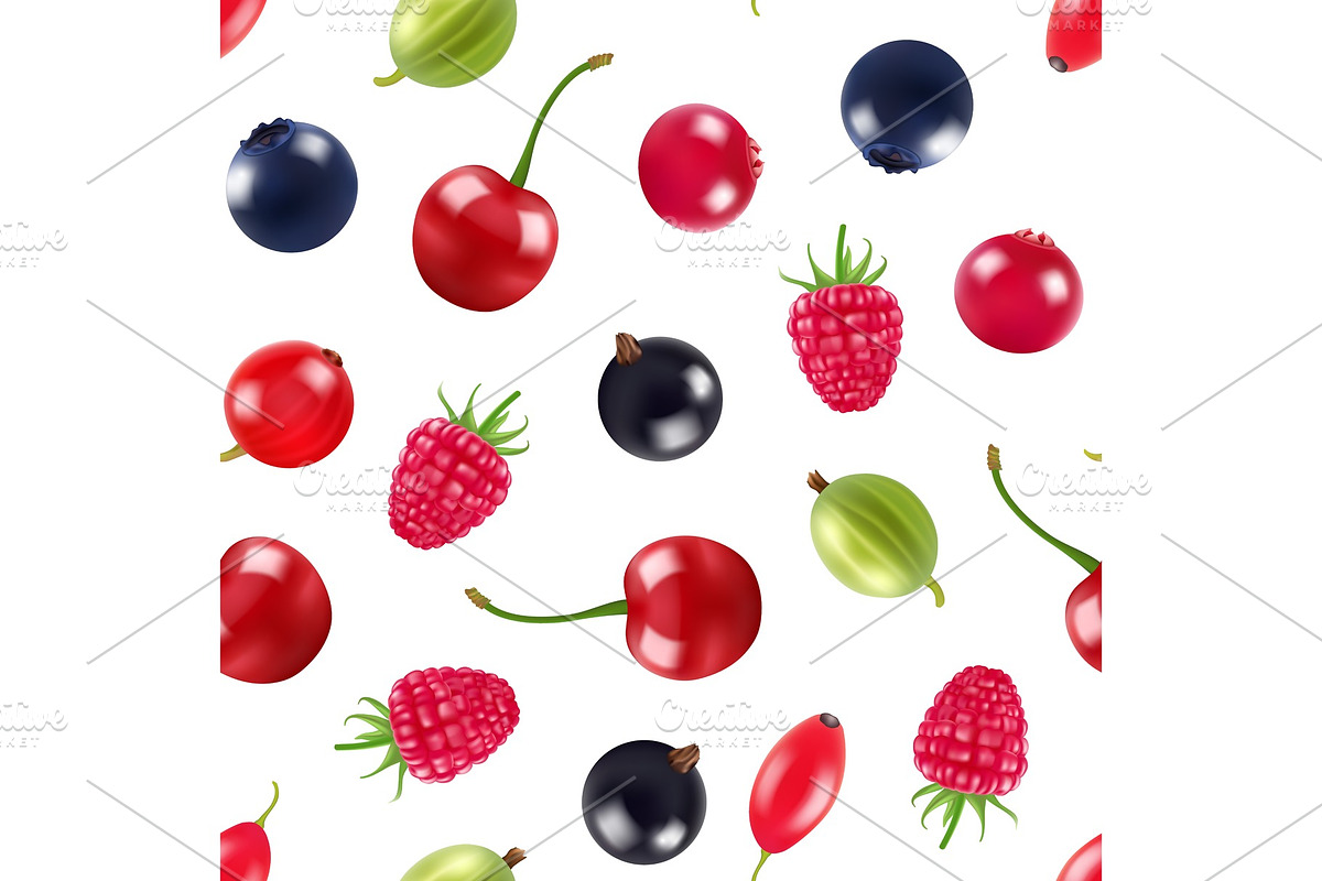 Vector realistic fruits and berries in Graphics - product preview 8