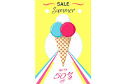 Hot Summer Poster with Ice Cream