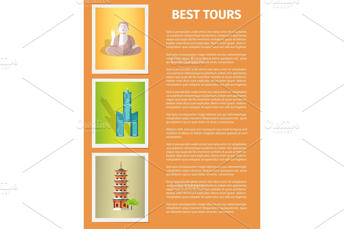 Best Tours Flat Vector Web Banner in Objects - product preview 8