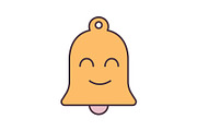 Smiling bell color icon