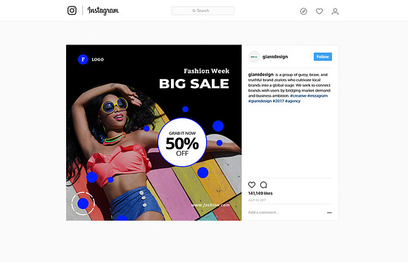 Fashion Instagram Post in Instagram Templates - product preview 2