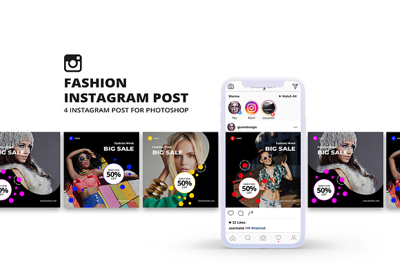 Fashion Instagram Post in Instagram Templates - product preview 3