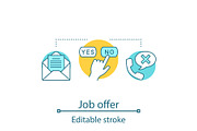 Job offer, rejection concept icon