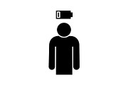 Mental exhaustion glyph icon