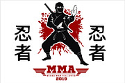 Ninja warrior vector illustration