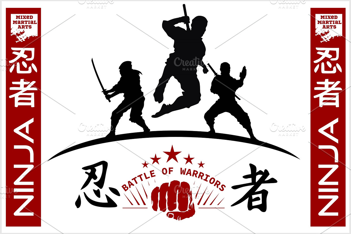 Ninja warrior vector illustration in Illustrations - product preview 8