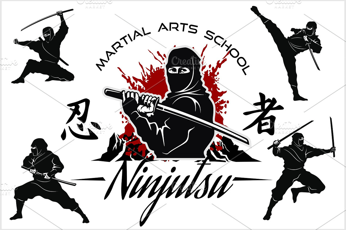 Ninja warrior vector illustration in Illustrations - product preview 8