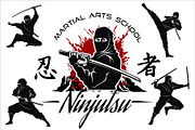 Ninja warrior vector illustration