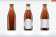 Craft beer bottle set mockup