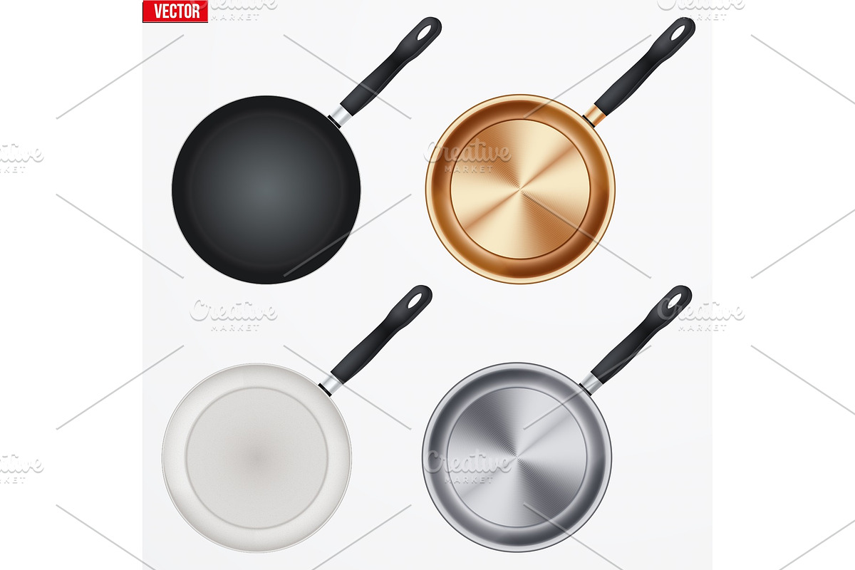 Set of fry pan in Illustrations - product preview 8