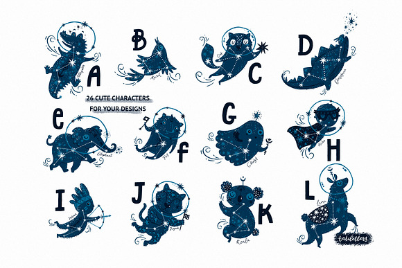 Space World / Animal Alphabet in Illustrations - product preview 1