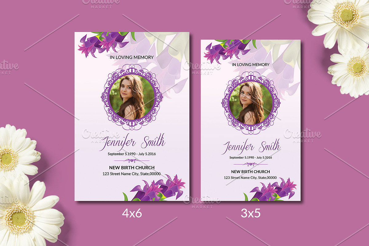 Funeral Prayer Card -V09 in Card Templates - product preview 8