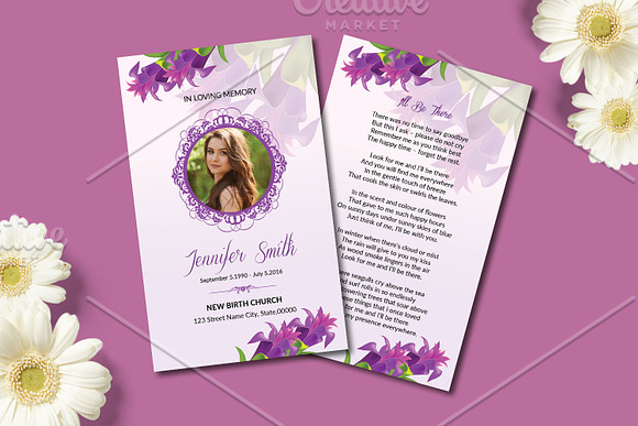Funeral Prayer Card -V09 in Card Templates - product preview 2