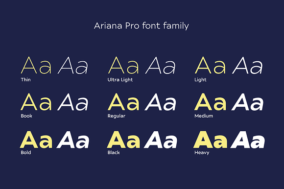 Ariana Pro font family in Sans-Serif Fonts - product preview 6