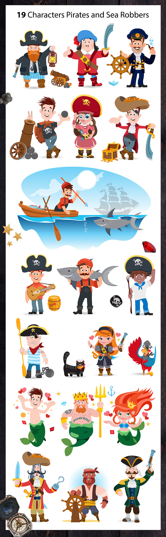 Pirate Adventure. Big Set in Illustrations - product preview 3