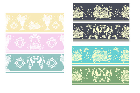 Set with rococo&chinoiserie elements in Illustrations - product preview 2