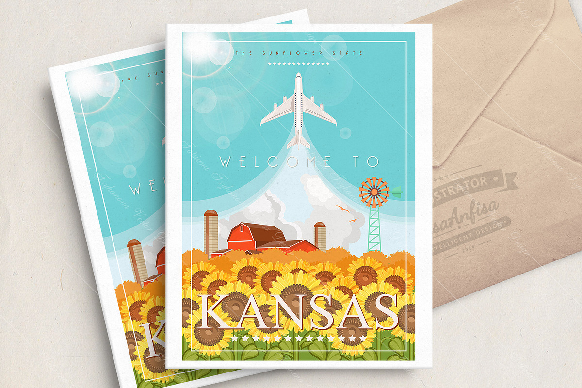 Kansas is a US state. Vector concept in Illustrations - product preview 8