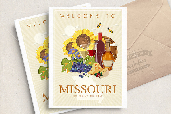 Missouri is US state. Vector concept