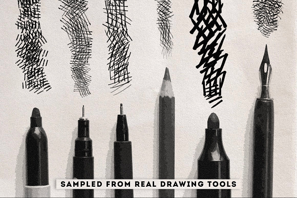 Crosshatching Procreate brushes in Photoshop Brushes - product preview 1
