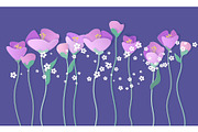 Paper cut 3d flowers banner in