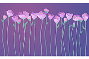 Paper cut 3d flowers banner in