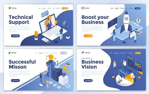 Collection of Landing page templates in Illustrations - product preview 5