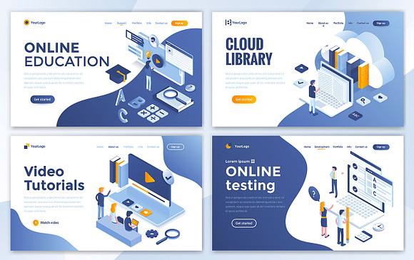 Collection of Landing page templates in Illustrations - product preview 7