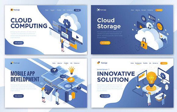 Collection of Landing page templates in Illustrations - product preview 10