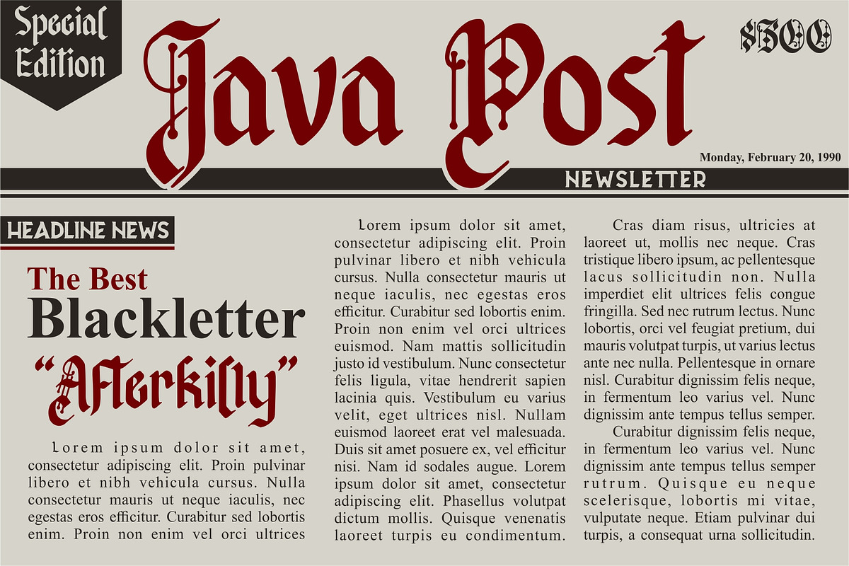 Afterkilly - Blackletter Typeface in Blackletter Fonts - product preview 8